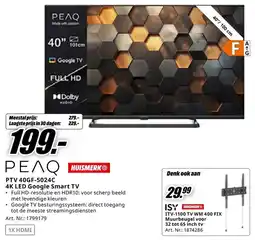 MediaMarkt PTV 40GF-5024C 4K LED Google Smart TV aanbieding