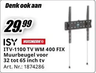 MediaMarkt ISY ITV-1100 TV WM 400 FIX Muurbeugel aanbieding