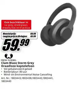 MediaMarkt Clam Blaze Storm Grey Draadloze koptelefoon aanbieding