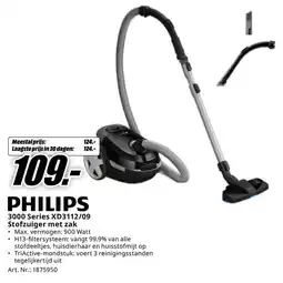 MediaMarkt Philips 3000 Series XD3112/09 Stofzuiger met zak aanbieding
