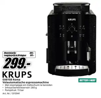 MediaMarkt Krups EA8108 Roma Volautomatische espressomachine aanbieding