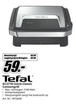 MediaMarkt Tefal GC271D Inicio Classic Contactgrill aanbieding