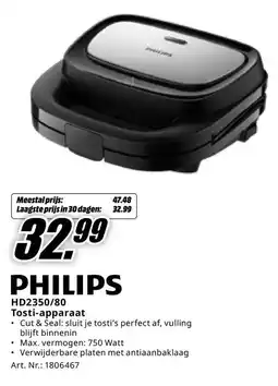 MediaMarkt Philips HD2350/80 Tosti-apparaat aanbieding