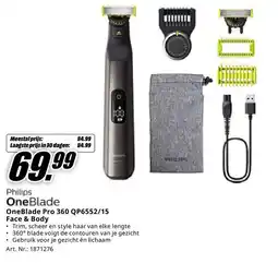 MediaMarkt Philips OneBlade Pro 360 QP6552/15 Face & Body aanbieding