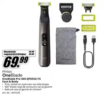 MediaMarkt Philips OneBlade Pro 360 QP6552/15 Face & Body aanbieding