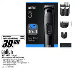 MediaMarkt Braun AIO 3560 15-in-1 All-in-one multitrimmer aanbieding