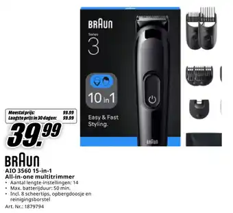 MediaMarkt Braun AIO 3560 15-in-1 All-in-one multitrimmer aanbieding
