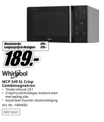 MediaMarkt Whirlpool MCP 349 SL Crisp Combimagnetron aanbieding