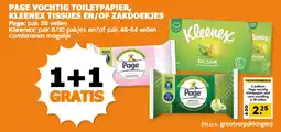 Coop Page vochtig toiletpapier kleenex tissues en/of zakdoekjes aanbieding
