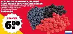MCD Supermarkt HOLLANDSE FRAMBOZEN, BRAMEN, RODE BESSEN EN/OF BLAUWE BESSEN aanbieding