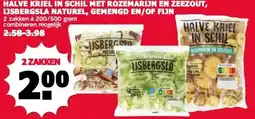 MCD Supermarkt HALVE KRIEL IN SCHIL MET ROZEMARIJN EN ZEEZOUT, IJSBERGSLA NATUREL, GEMENGD EN/OF FIJN aanbieding