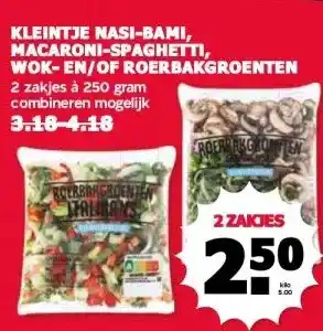 MCD Supermarkt KLEINTJE NASI-BAMI, MACARONI-SPAGHETTI, WOK-EN/OF ROERBAKGROENTEN aanbieding