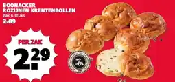 MCD Supermarkt BOONACKER ROZIJNEN KRENTENBOLLEN aanbieding