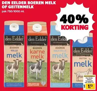 MCD Supermarkt DEN EELDER BOEREN MELK OF GEITENMELK aanbieding