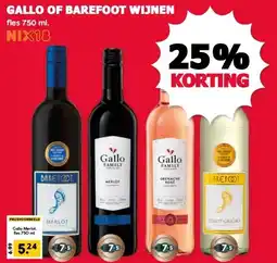 MCD Supermarkt GALLO OF BAREFOOT WIJNEN aanbieding
