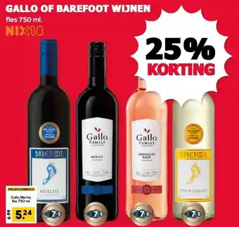 MCD Supermarkt GALLO OF BAREFOOT WIJNEN aanbieding