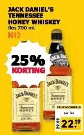 MCD Supermarkt JACK DANIEL'S TENNESSEE HONEY WHISKEY aanbieding