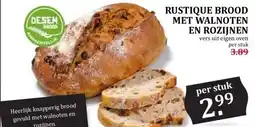 MCD Supermarkt RUSTIQUE BROOD MET WALNOTEN EN ROZIJNEN aanbieding
