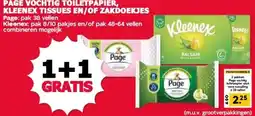 MCD Supermarkt PAGE VOCHTIG TOILETPAPIER, KLEENEX TISSUES EN/OF ZAKDOEKJES aanbieding
