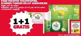 MCD Supermarkt PAGE VOCHTIG TOILETPAPIER, KLEENEX TISSUES EN/OF ZAKDOEKJES aanbieding