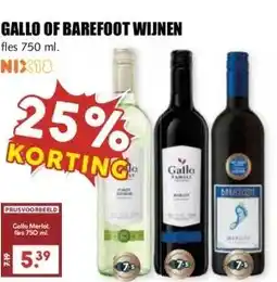 MCD Supermarkt GALLO OF BAREFOOT WIJNEN aanbieding