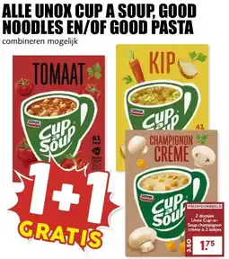 MCD Supermarkt ALLE UNOX CUP A SOUP. GOOD NOODLES EN/OF GOOD PASTA aanbieding