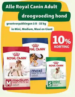 Maxi Zoo Alle Royal Canin Adult droogvoeding hond aanbieding