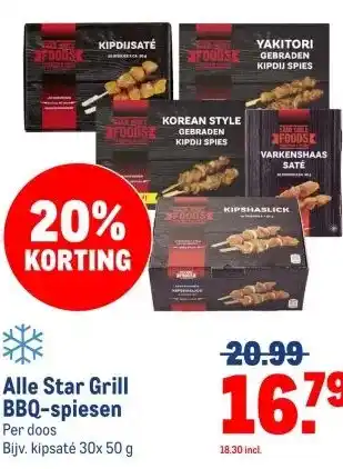 Makro Alle Star Grill BBQ-spiesen aanbieding