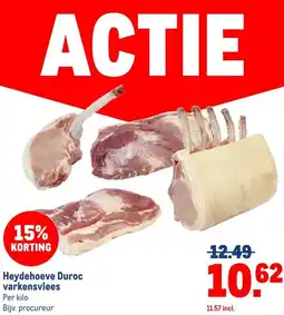 Makro Heydehoeve Duroc varkensvlees aanbieding