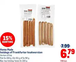 Makro Home Made hotdogs of Frankfurter knakworsten aanbieding