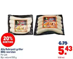 Makro Alle Ruhrpott griller BBQ-worsten aanbieding