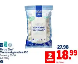 Makro Metro Chef Vannamei garnalen ASC aanbieding