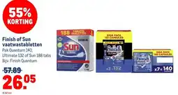 Makro Finish of Sun vaatwastabletten aanbieding
