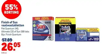 Makro Finish of Sun vaatwastabletten aanbieding