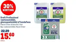 Makro Dreft Professional vaatwasmiddel, glansspoelmiddel of handafwas aanbieding