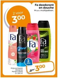 Trekpleister Fa deodorant en douche M.u.v. multipakken. aanbieding