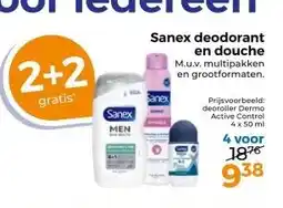 Trekpleister Sanex deodorant en douche aanbieding