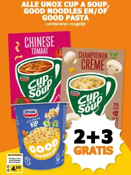 Coop Alle unox cup a soup good noodles en/of good pasta aanbieding