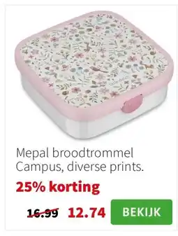 Intratuin Mepal broodtrommel Campus, diverse prints. aanbieding