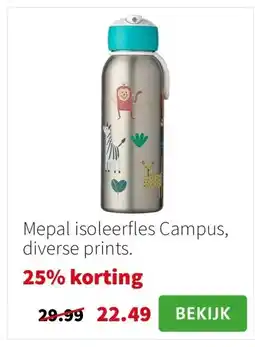 Intratuin Mepal isoleerfles Campus, diverse prints. aanbieding