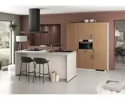 Hornbach PICCANTE Eilandkeuken zonder apparatuur Leni sandstone mat spiegelbaar 180x60 cm aanbieding