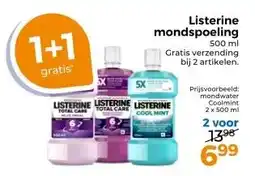 Trekpleister Listerine mondspoeling 500 ml Gratis verzending bij 2 artikelen. aanbieding