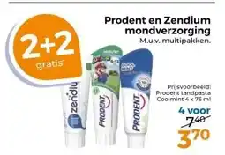 Trekpleister Prodent en Zendium mondverzorging M.u.v. multipakken. aanbieding