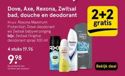 Etos Dove axe rexona zwitsal bad douche en deodorant aanbieding