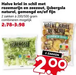 CoopCompact Halve kriel in schil met rozemarijn en zeezout, ijsbergsla naturel, gemengd en/of fijn aanbieding