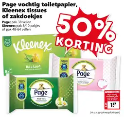 CoopCompact Page vochtig toiletpapier, Kleenex tissues of zakdoekjes aanbieding