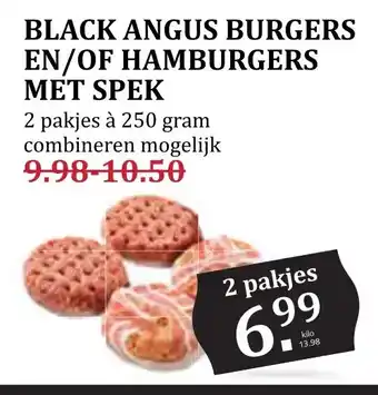 CoopCompact BLACK ANGUS BURGERS EN/OF HAMBURGERS MET SPEK aanbieding