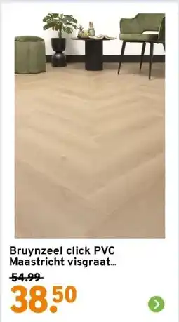 GAMMA Bruynzeel click PVC Maastricht visgraat middenbruin houtlook aanbieding