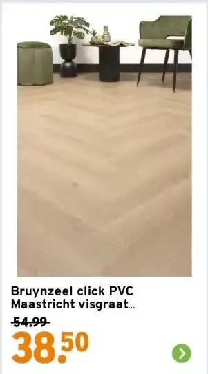 GAMMA Bruynzeel click PVC Maastricht visgraat middenbruin houtlook aanbieding