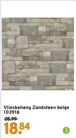 GAMMA Vliesbehang Zandsteen beige 103916 aanbieding